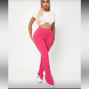 Pink Women's Ruched Pants